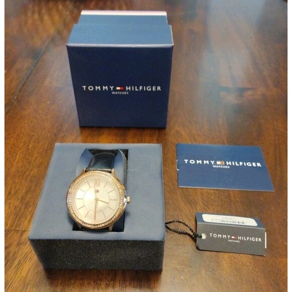 Tommy Hilfiger Rose Gold Bezel Watch 1781853 Leather Band 2016 NEW BATTERY NIB - Picture 10 of 16